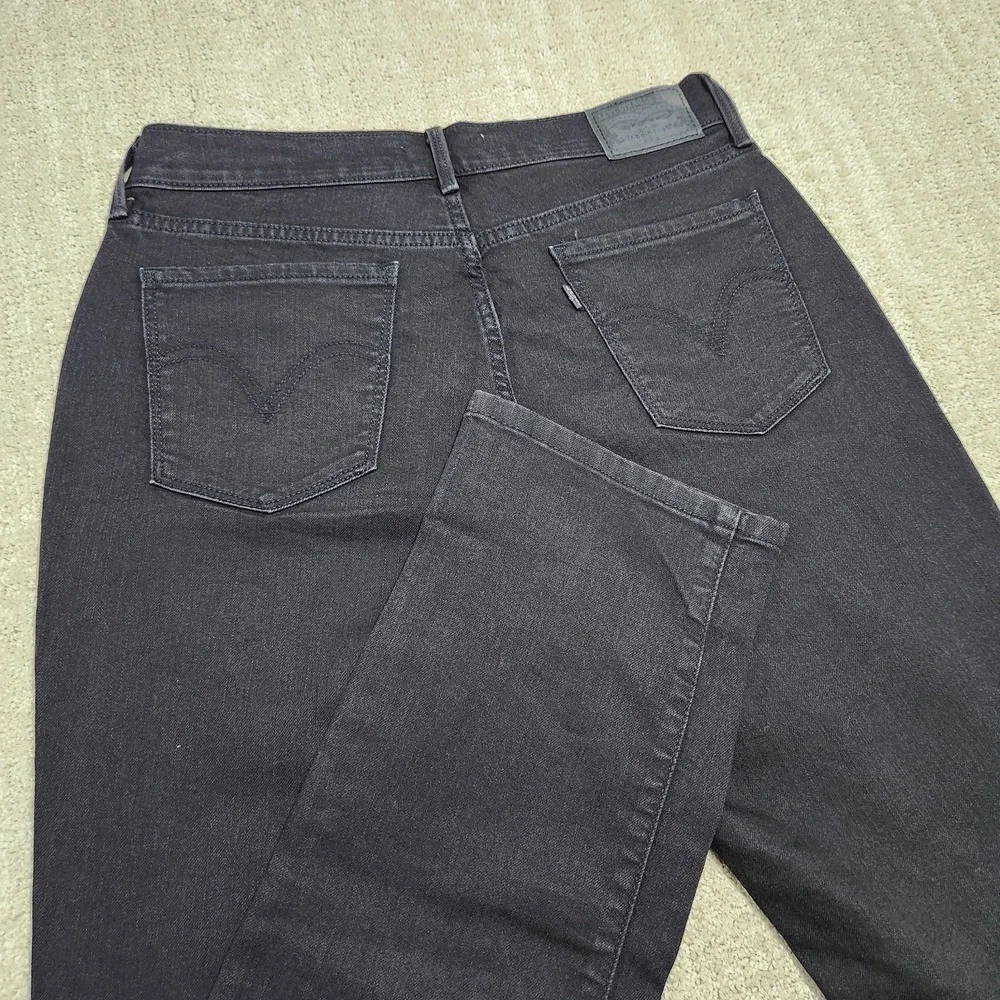 Levis‎ 505 Jeans Women 8 Straight Leg Black Stretch Denim Mom Biker Y2K Classic